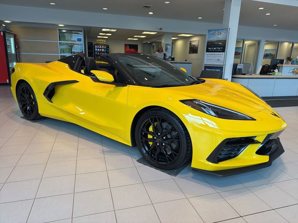 2025 Chevrolet Corvette Stingray 3LT in Competition Yellow Tintcoat Metallic — front three-quarter view