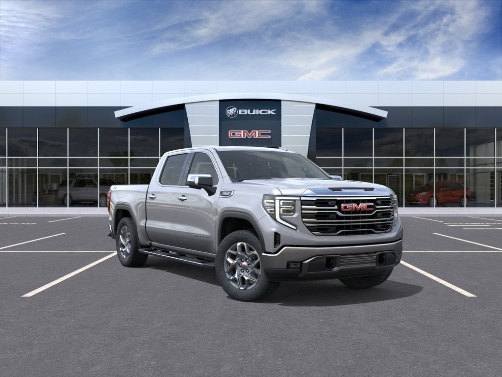 2026 GMC Sierra 1500 SLT in Sterling Metallic — front three-quarter view